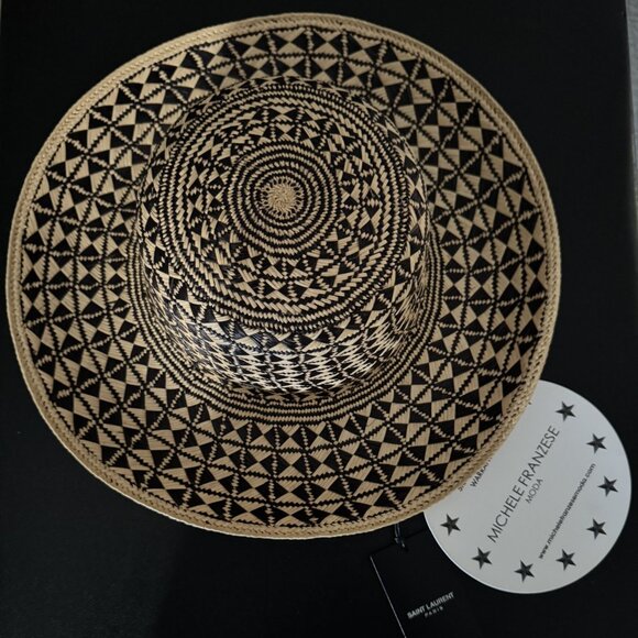 Saint Laurent Michele Franzese Chapeau Maui Paille Mariposa Hat - Picture 2 of 5